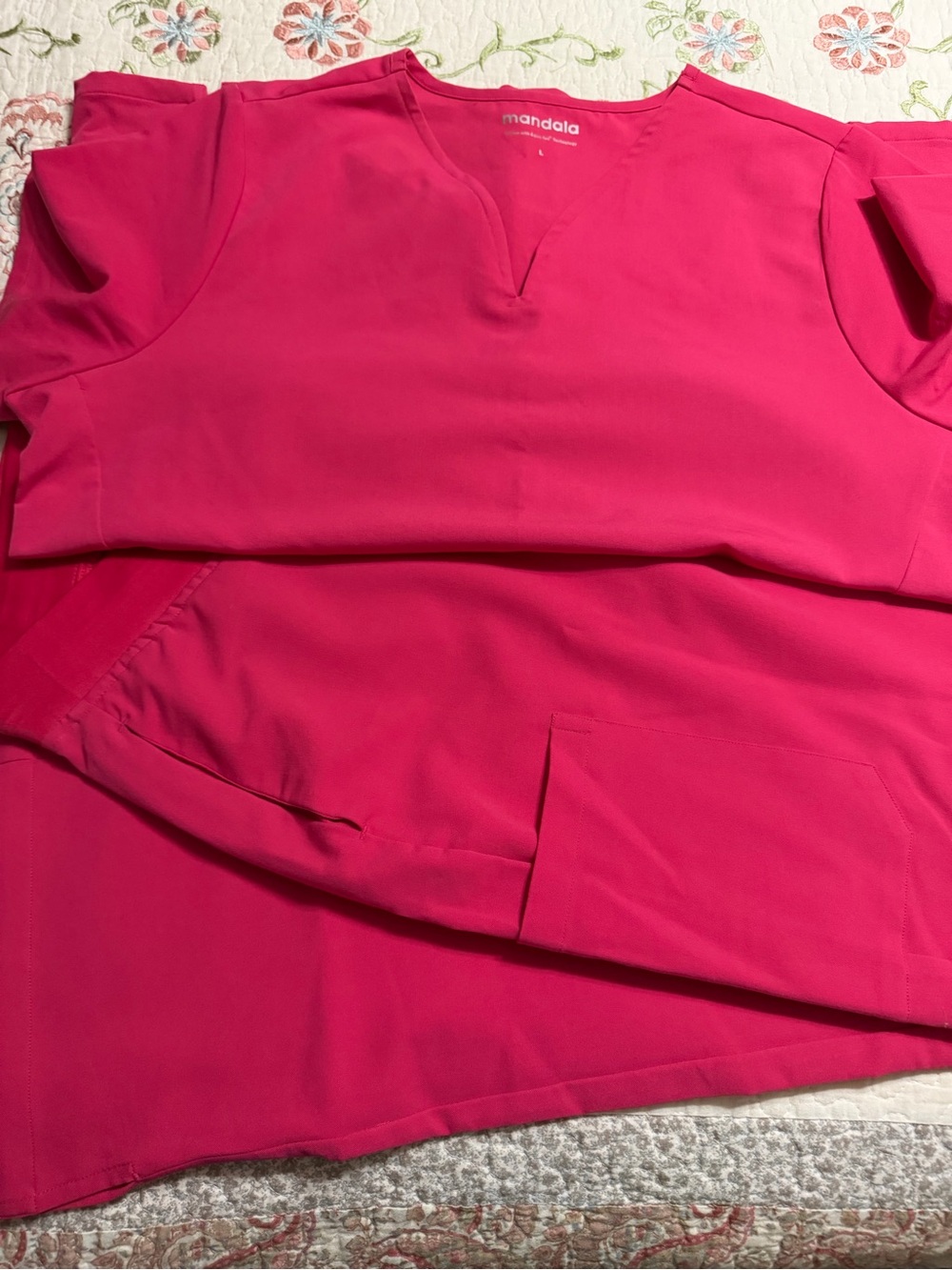 Mandala Women’s Hot Pink scrub set.